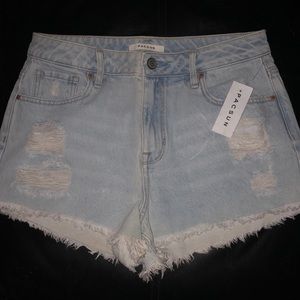 Pacsun High Rise Festival Light Denim Shorts